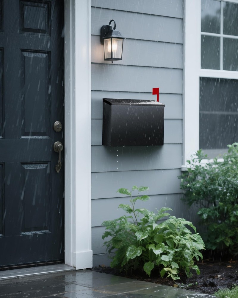 VERSASKY Wall-Mount Mailbox for Outside, Large Capacity Rust-Proof Mail Black