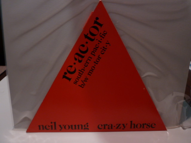NEIL YOUNG - REACTOR - Triangle Shaped Red and Black Vinyl