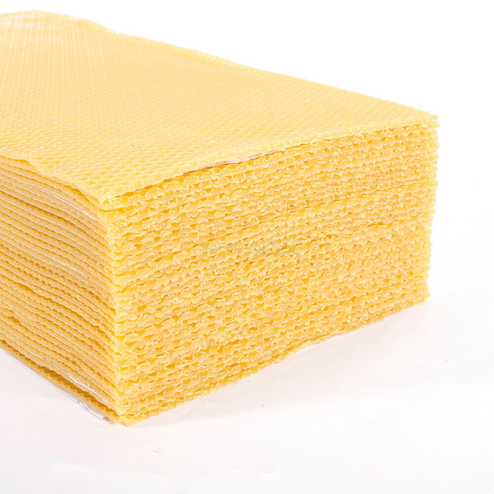 60Pc 7.7*16.3" Honeycomb Wax Frames Beekeeping Foundation Honey Bee Hive Tools