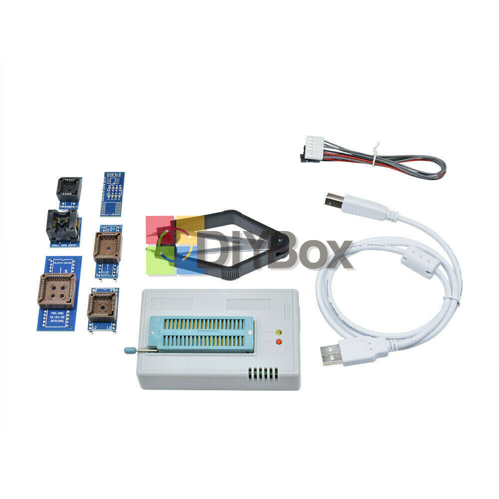 TL866II Plus Programmer USB EPROM BIOS 7 Adapters Socket Extractor for 13000 IC