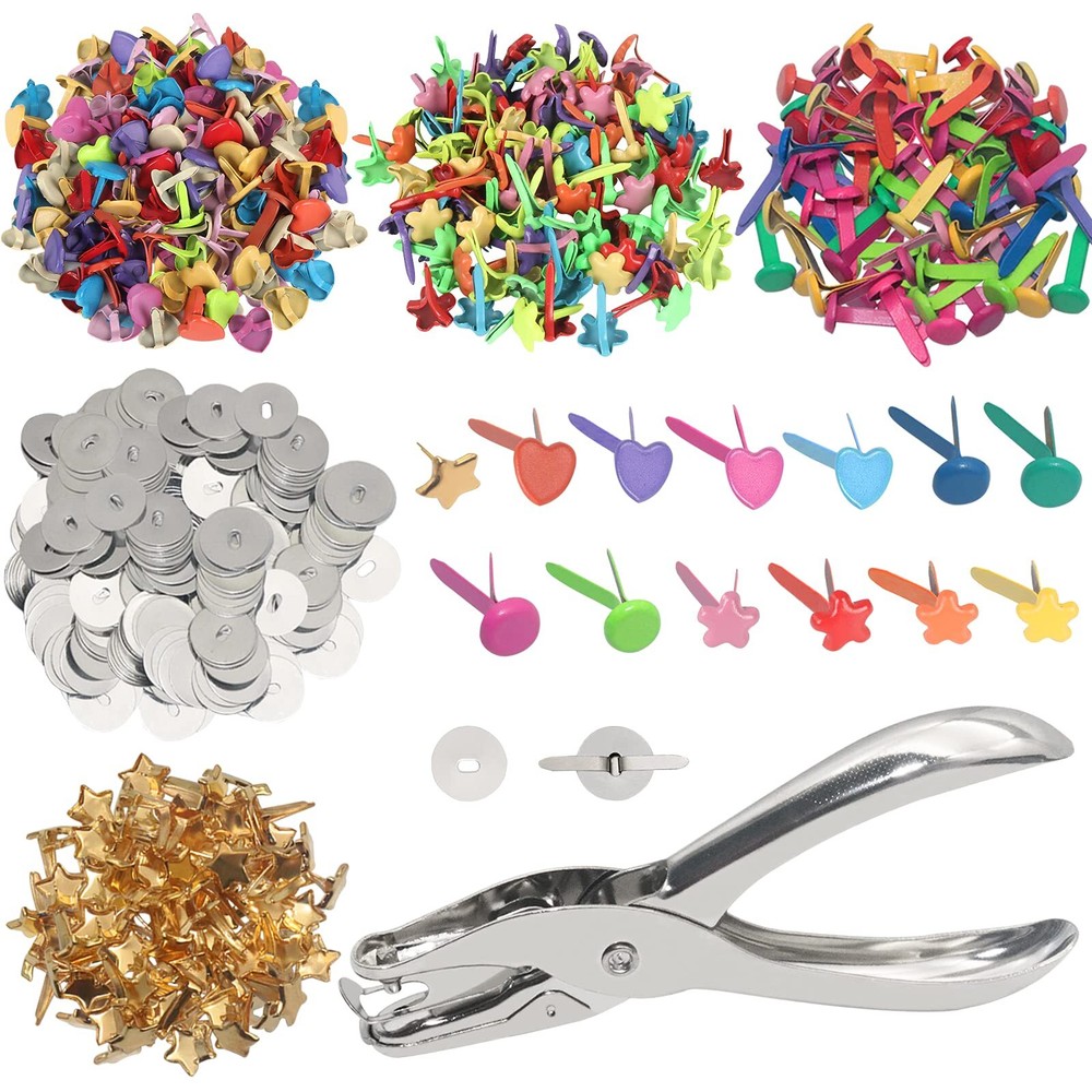 400 Pcs Mini Brad Paper Brads Fastener Multicolor Metal Brad Split Pins Paste...