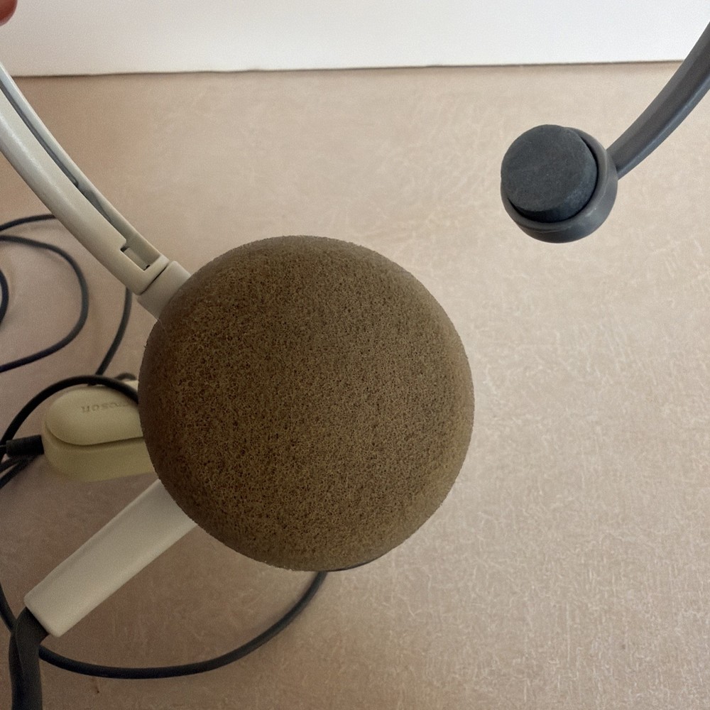 Xbox 360 Headset Headband Microphone Gray & White Untested