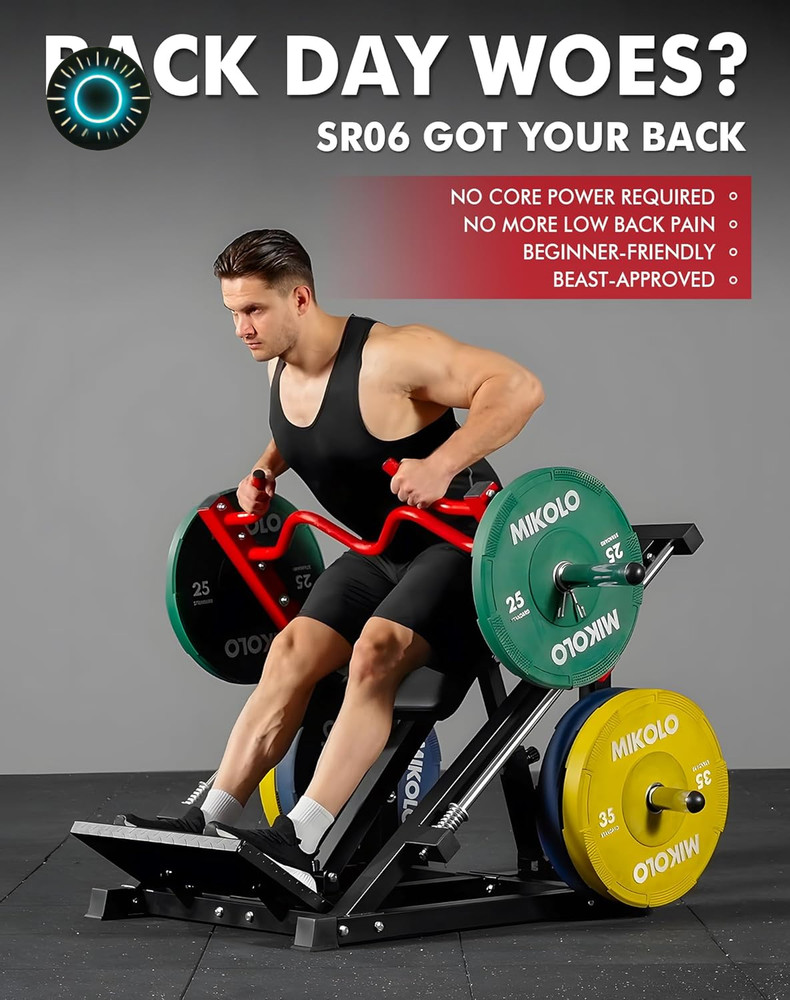 Linear Row Machine Back Workout Machine for Home Gym Plate-Loaded Back Machine