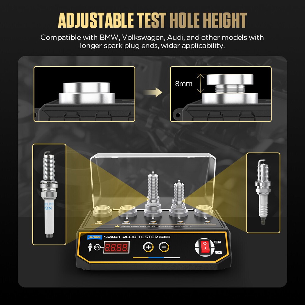 Car Spark Plug Tester 5 Holes Adjustable Ignition Analyzer Diagnostic Test Tool