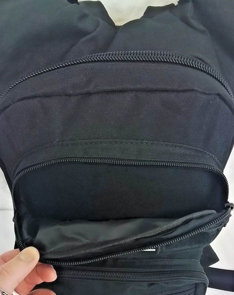 Outdoor Military Tactical Backpack Black w/ Patch #J3416