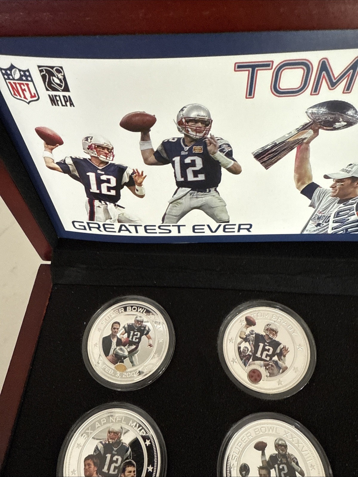 RARE Tom Brady Patriots Proof 8-Coin Dollar Collection Bradford Exchange Mint