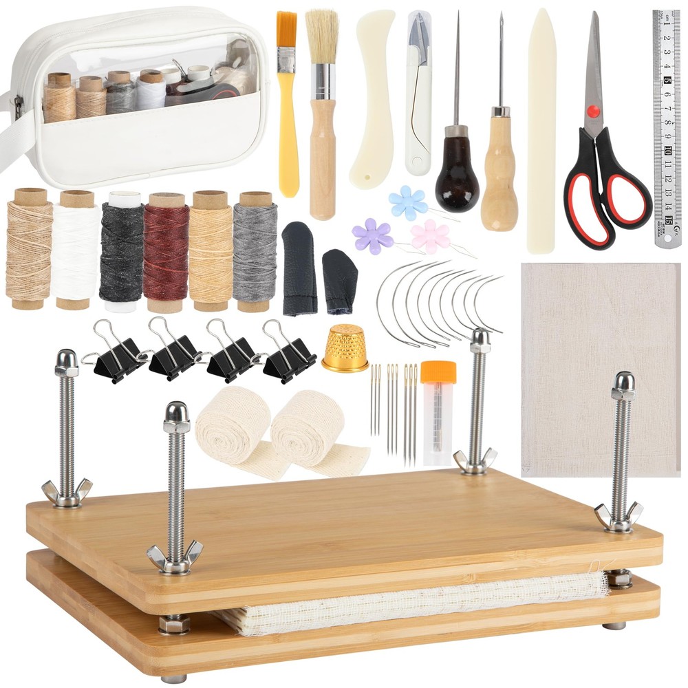 50 Pcs Book Binding Kits for Beginners - Complete DIY Kit with Tools & Instru...