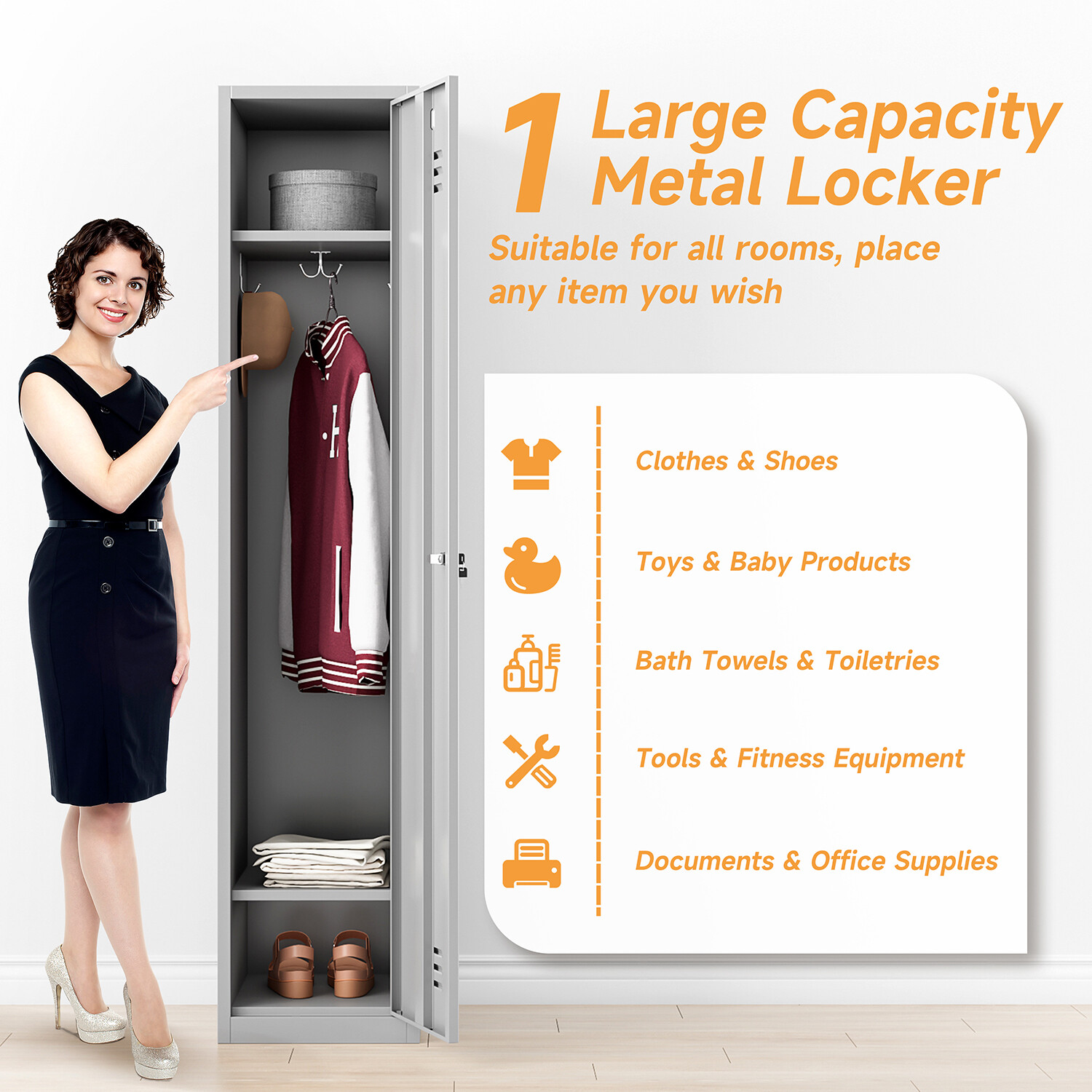 Metal Locker Lockable Storage Cabinet for Office School Use