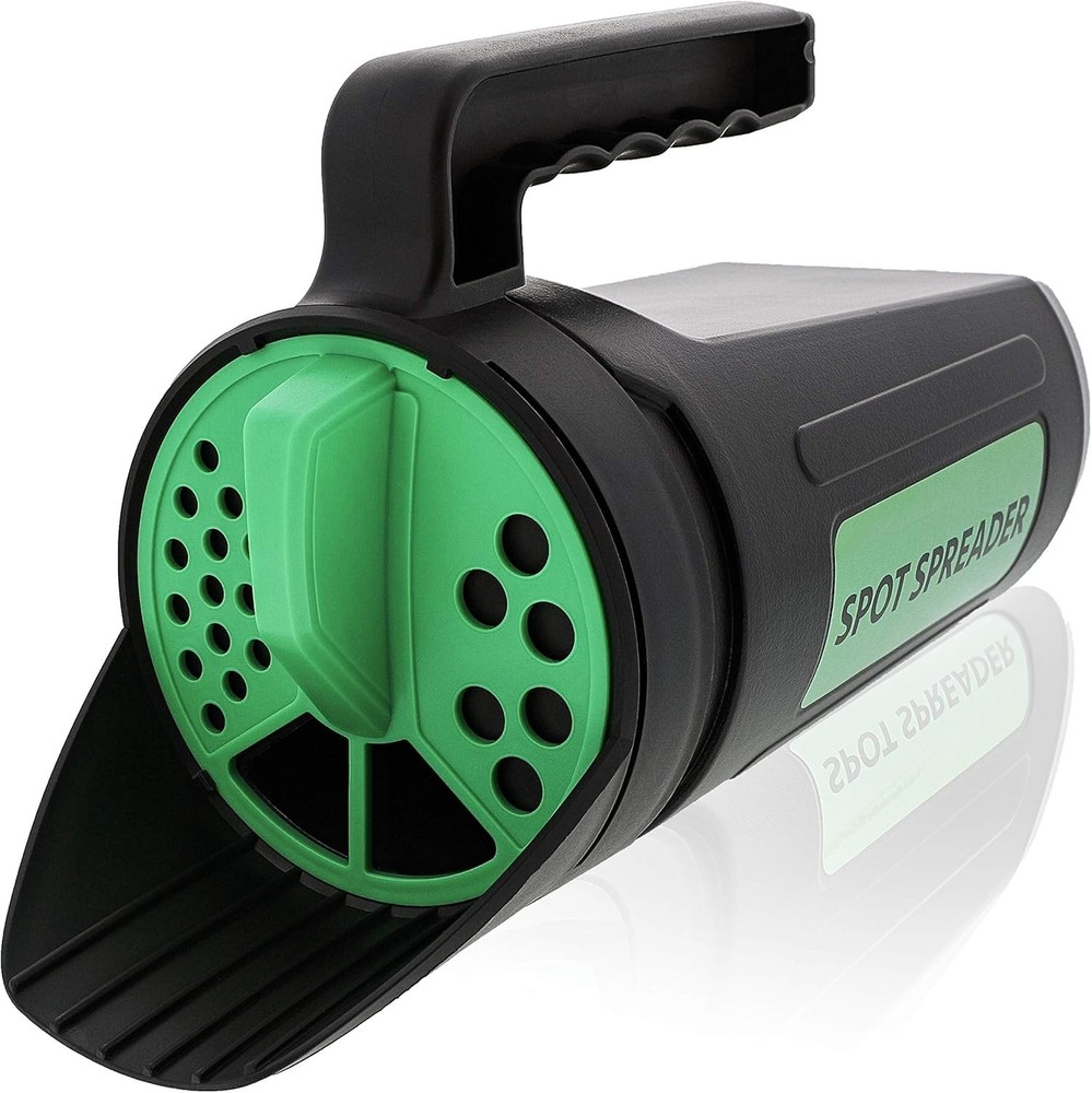 Efficient Hand Spreader Shaker for Seeds & Ice Melt – Adjustable Openings 80oz