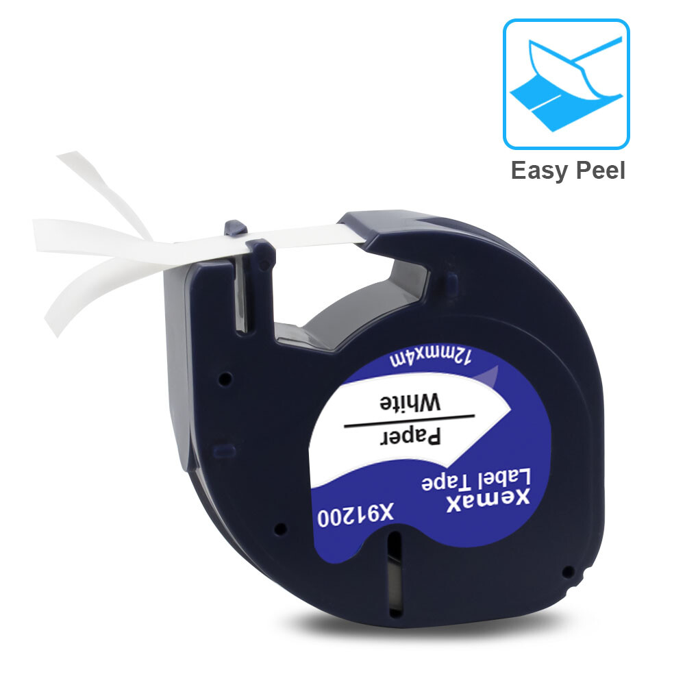 7PK Dymo Letratag Refill 91331 91330 White Plastic Label Tape 12mm LT-100H 1/2"