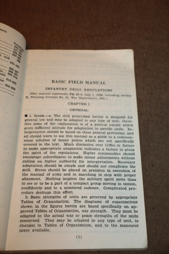 Original WW2 U.S. War Department Issued "Infantry Drill Regulations" Book 1941