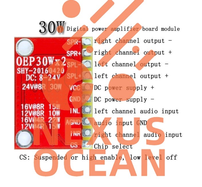 OEP30Wx2 Audio Module Class D Digital Power Amplifier Board Replace TDA8932
