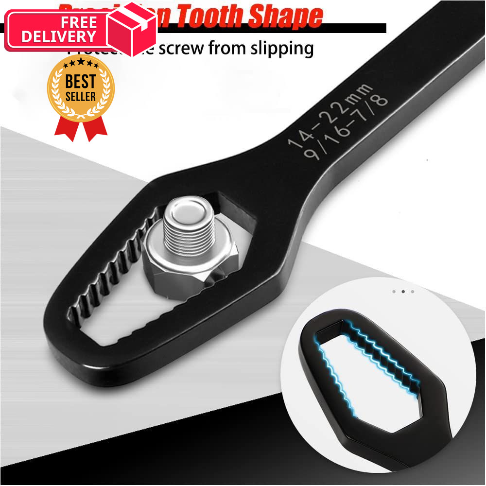 Saipe 4 Pieces Universal Multifunctional Wrenches set Adjustable Black