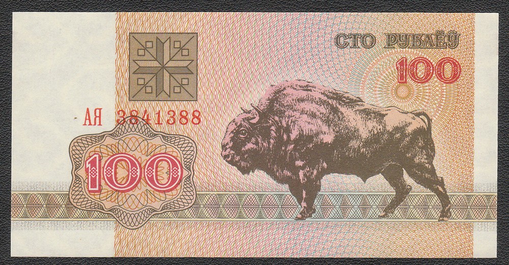 BELARUS 100 Rubles X 100 PCS 1992 P-8 Bison Bundle UNC Uncirculated