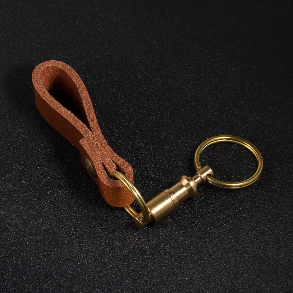 Leather Belt Loop Quick Release Detachable Keychain Pull Apart Key Rings