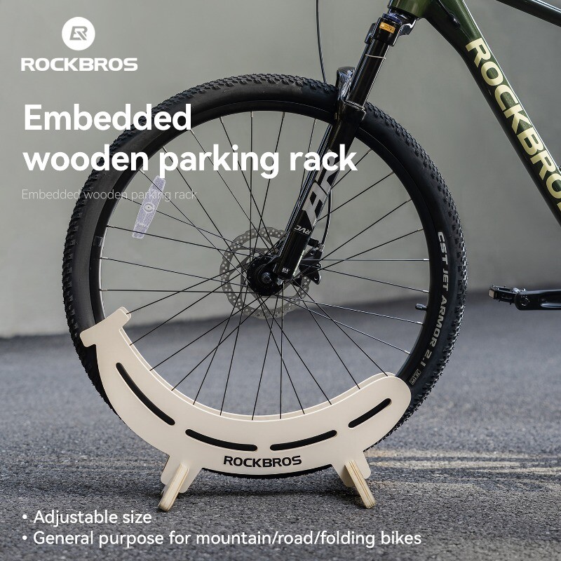 ROCKBROS Wooden Bike Stand Easy Bicycle Storage Rack For Road Mountain Bikes