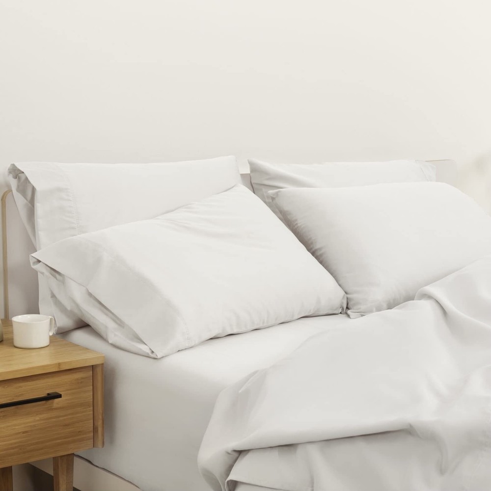 Sleep Percale Sheet Set, King,White