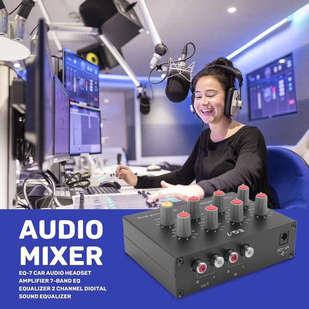 EQ7 Car Audio Headset Amplifier 7Band EQ Equalizer