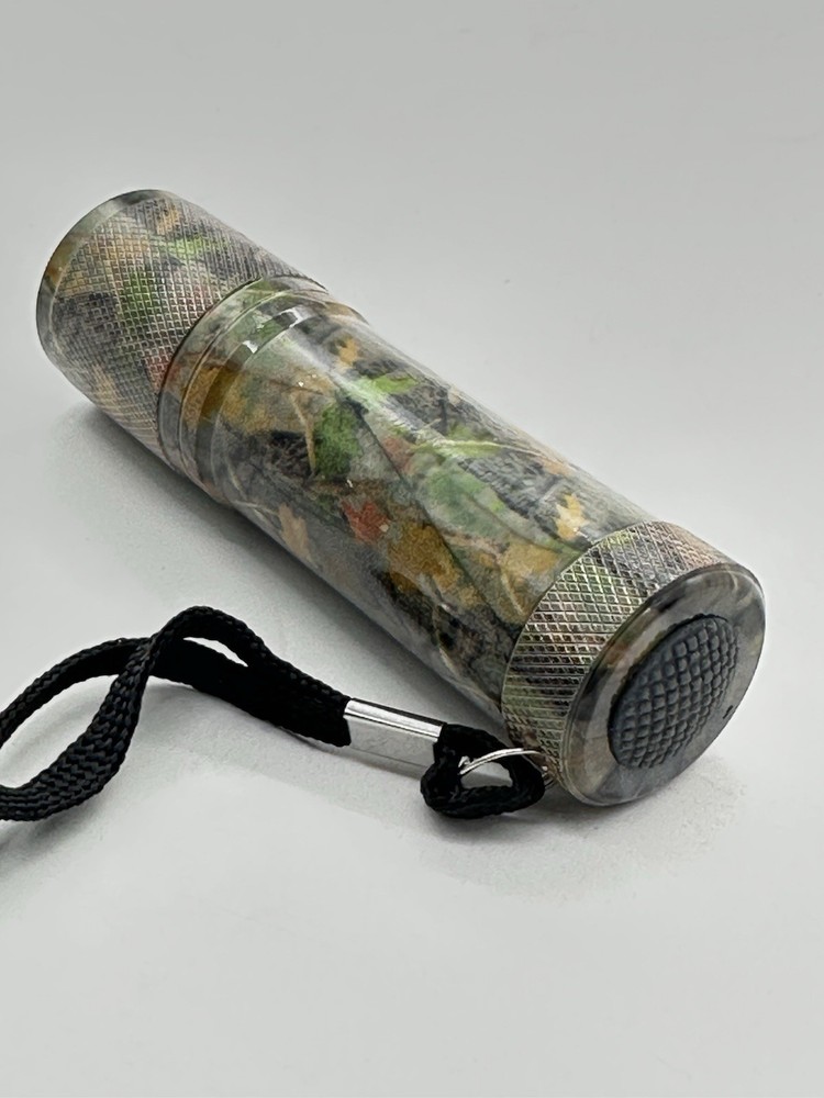 Green Camo Laser LED Compact Flashlight 3 3/4”, With Batteries