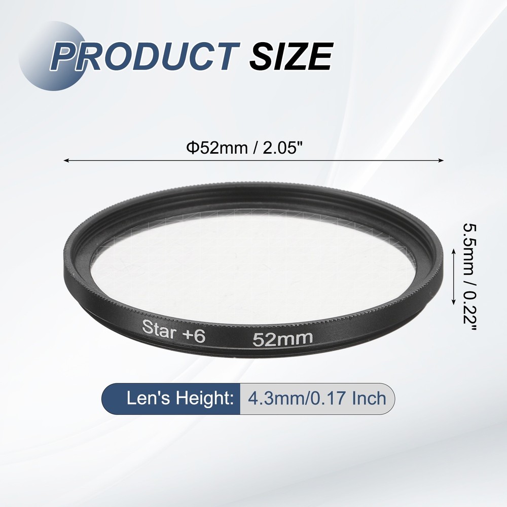 52mm Star Filter 8 Points Starburst Len Filter Variable Twinkle Effect Black