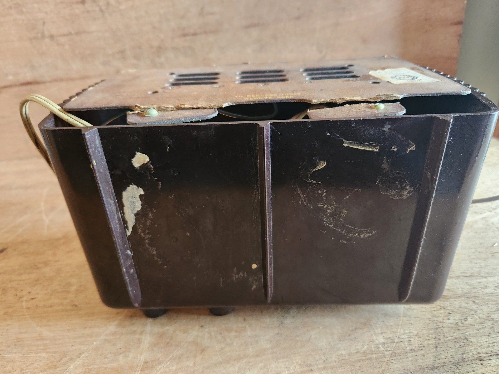 Federal Telephone + Radio Co. 1040TB 1947 Tube Radio Not Working Parts Brown Vtg