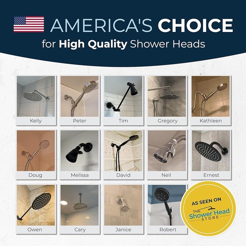 High Pressure Shower Head Adjustable Spray Solid Metal Easy Installation New