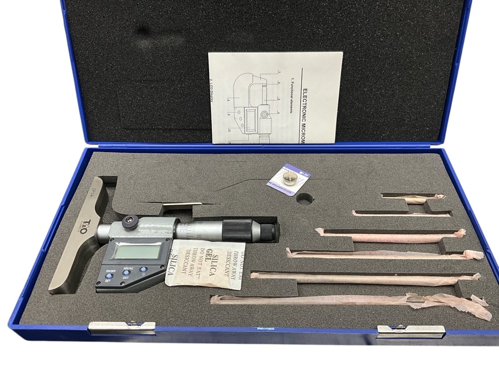 T&O Electronic Micrometer Depth Gage Set Type Digital Depth Gage Micrometer