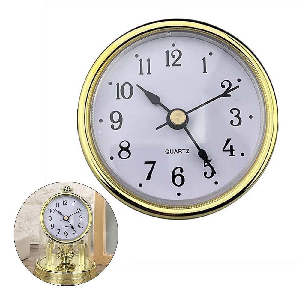 65MM Quartz Clock Inserts Movement Replacement DIY Gold Arabic Numbers / New