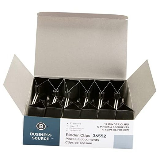Fold-Back Binder Clips, Black, Large (36552)