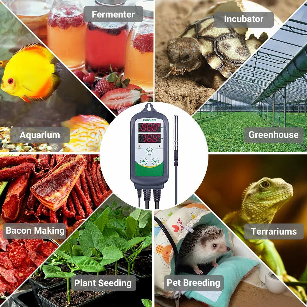 WiFi Thermostat Heating Cooling Temperature Controller Seeded Started Greenhouse