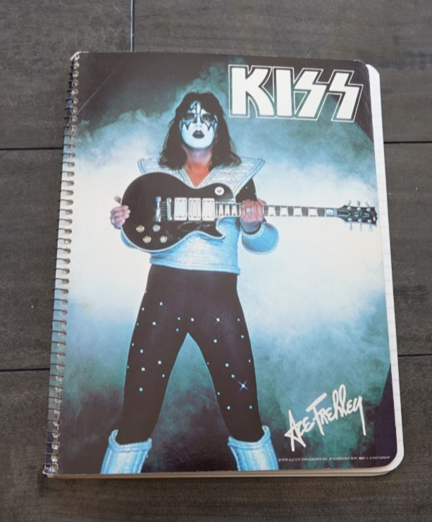 Vintage 1978 KISS ACE FREHLEY Spiral Notebook with Poster Order Form! Aucoin!