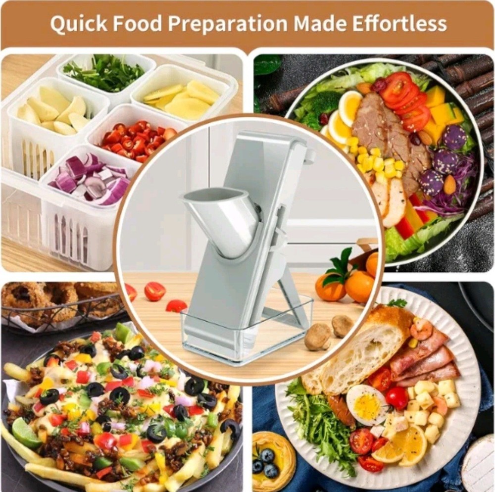 Adjustable Stainless Steel Vegetable Slicer & Chopper – Multifunctional Safe Dic
