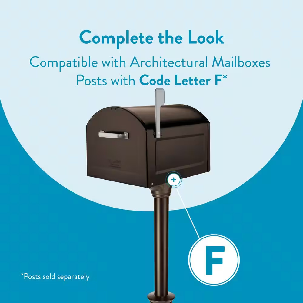 Centennial Rubbed Bronze, Extra Large, Steel, Post Mount Mailbox with Silver ...