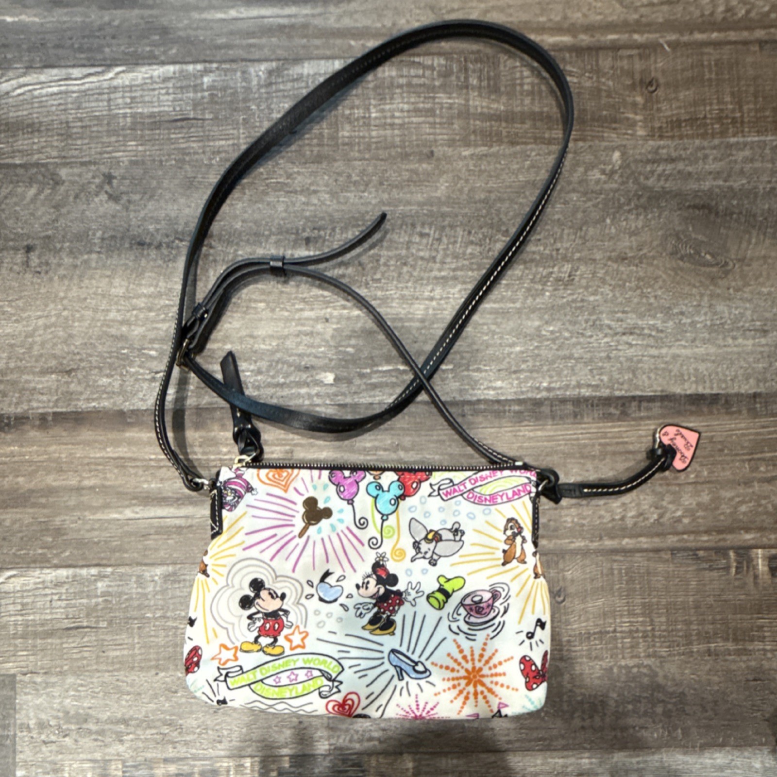 Dooney & Bourke Disney Shoulder Bag Small Mickey & Minnie Mouse sketch