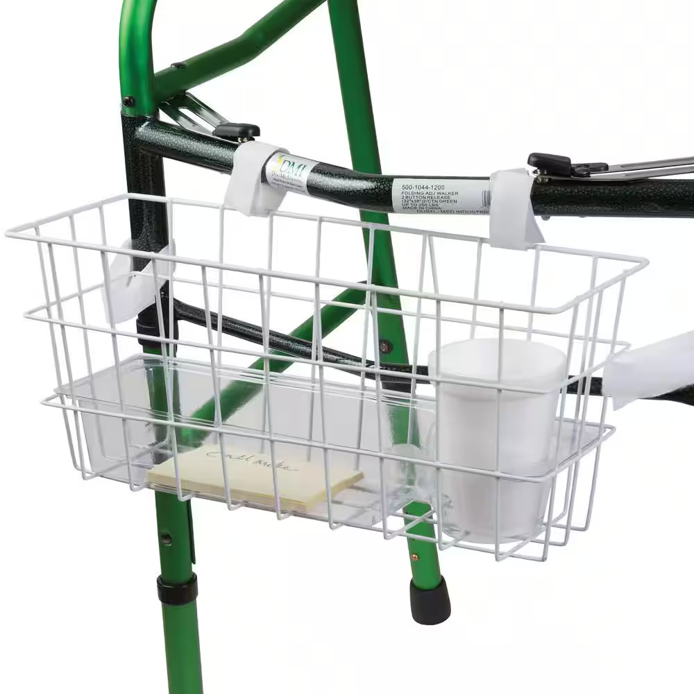 NEW Durable Walker Lightweight Basket with Plastic Insert Hook-and-Loop Straps