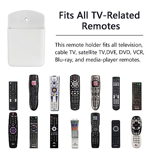 4 Pcs Remote Control Holde Wall Mount, TV Controller Holder, Self White&4Pcs