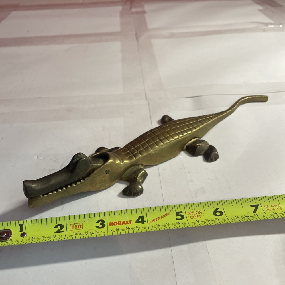 Broken Vintage Brass Alligator Nutcracker
