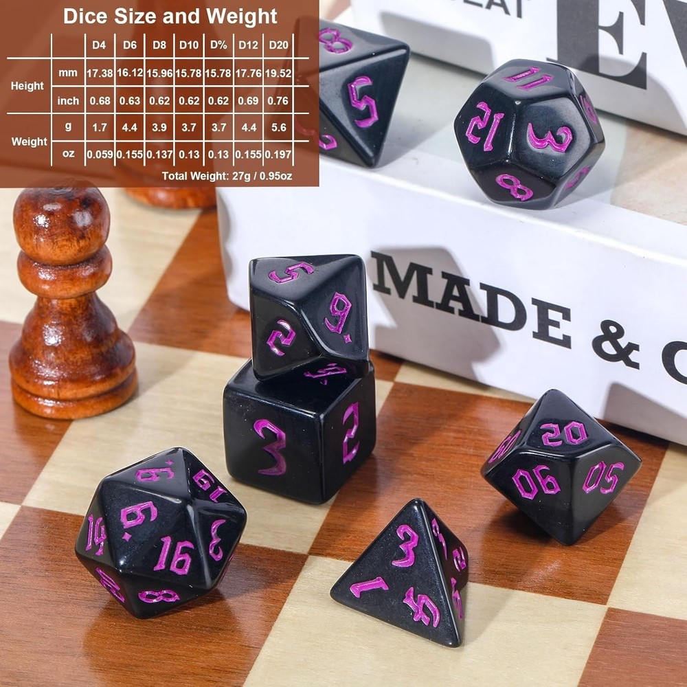 Bulk 700-Piece DND Polyhedral Dice Sets - Includes 10 Drawstring Bags!=