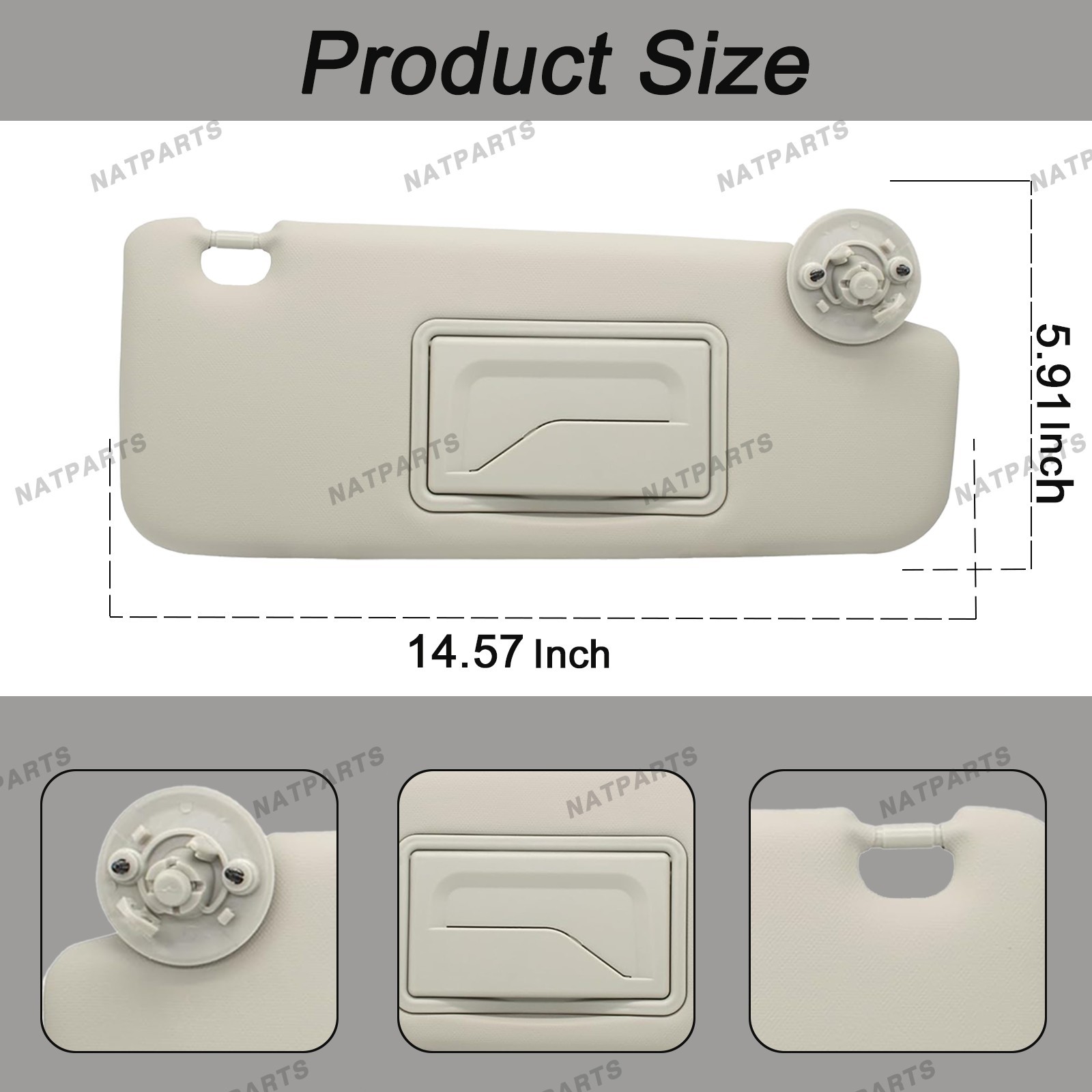 Pair Gray Sun Visor For Chevrolet Sonic 2012-2022 Spark 2011-2022