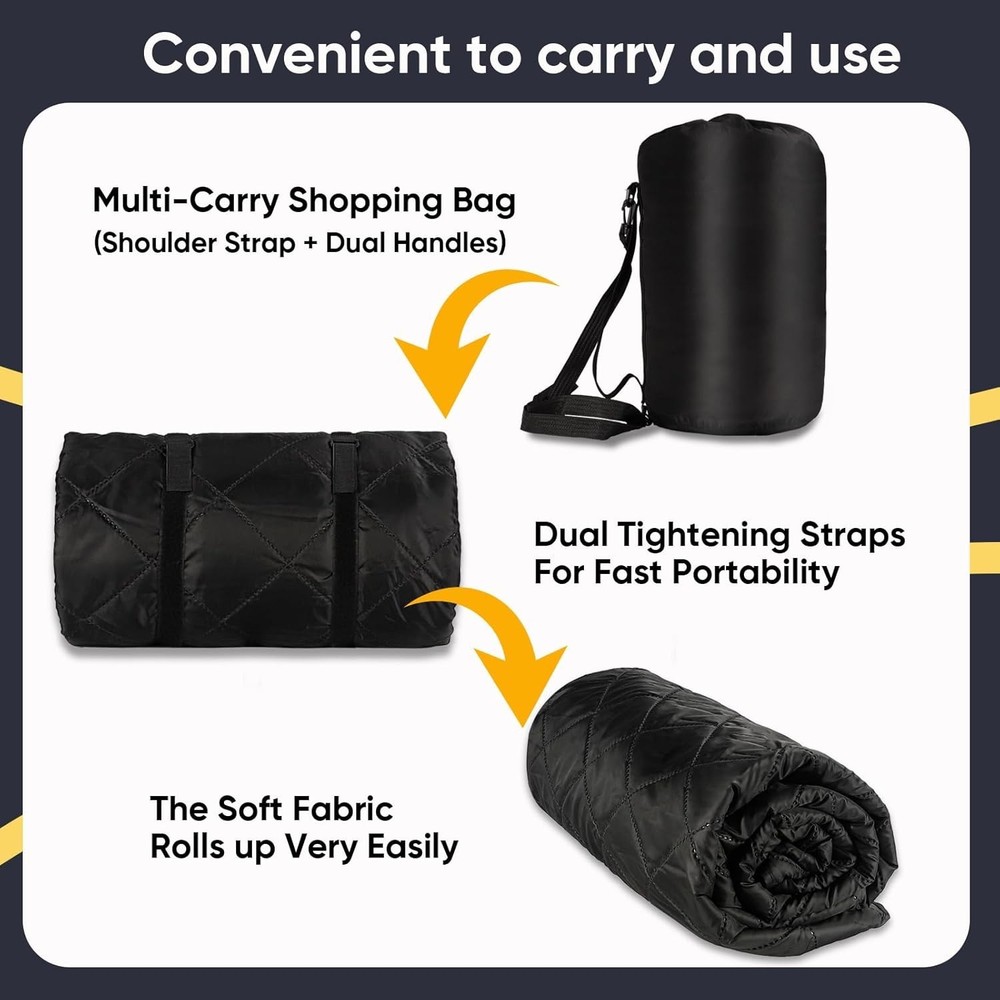 Waterproof Camping Blanket with Sherpa Lining, Large Windproof Outdoor Blanke...