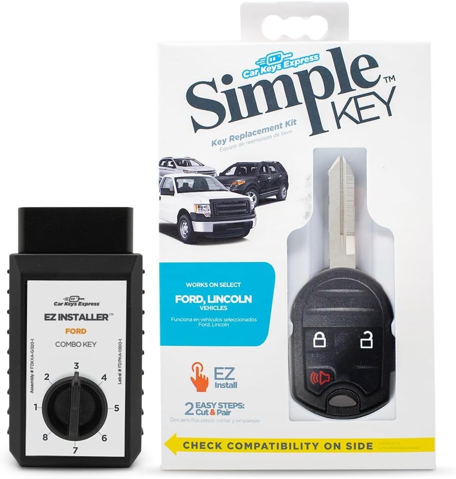 Simple Key Fob Programmer 3 Button Remote Key Replacement Kit Ford Lincoln Mazda