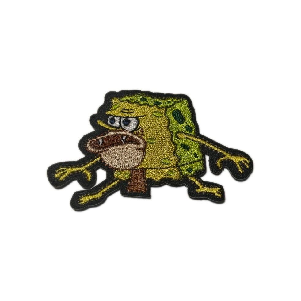Spongebob SquarePants Caveman Embroidered Hook & Loop Morale Patch Cartoon Meme