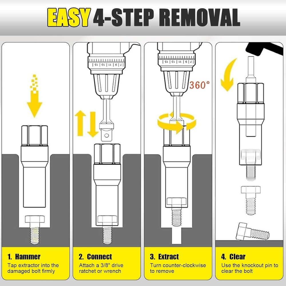 Professional 10-Piece Bolt Extractor Set