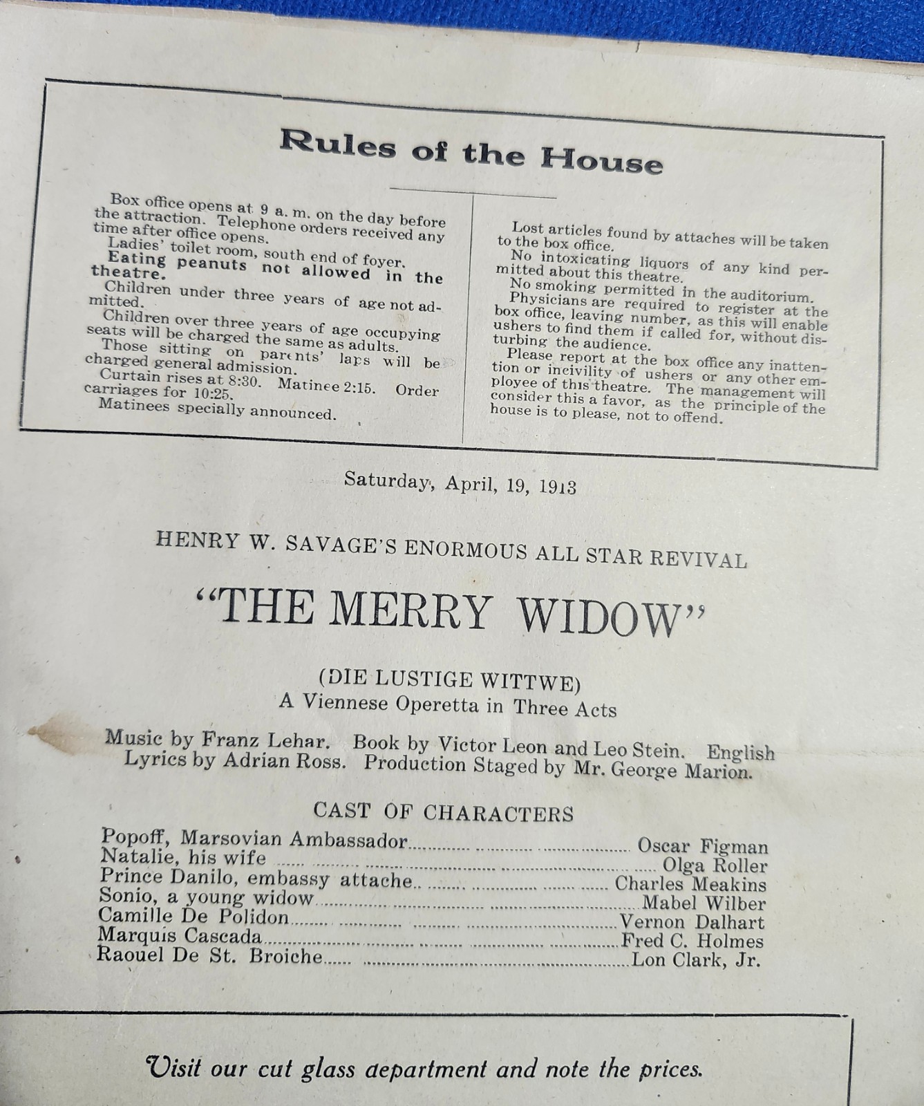 Original 1913 Theatre Program Booklet Salem Oregon GRAND OPERA HOUSE