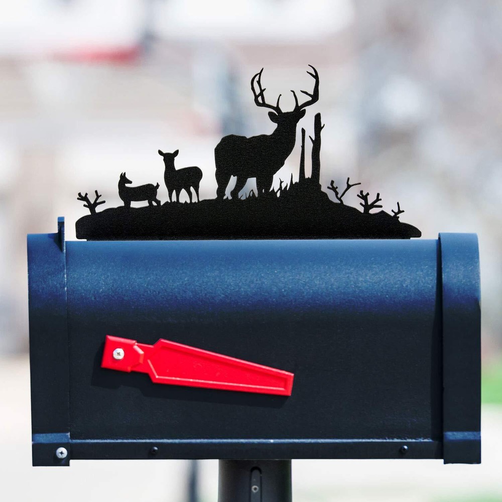 Buck Doe & Deer Mailbox Topper