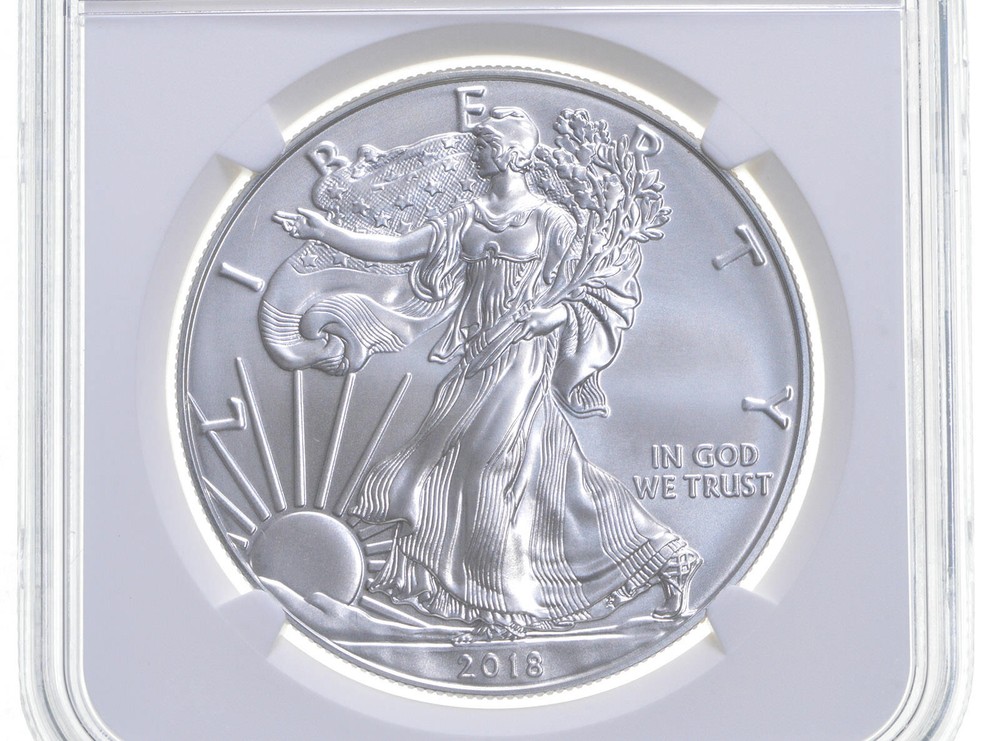 MS70 2018 W BURNISHED SILVER EAGLE NGC CLASSIC BROWN LABEL