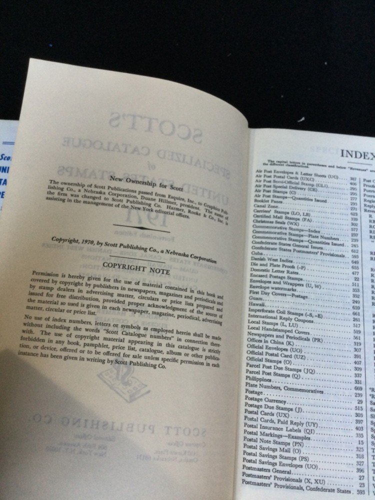 Scott Postage Stamp Catalogue 1971 Specialized US Good