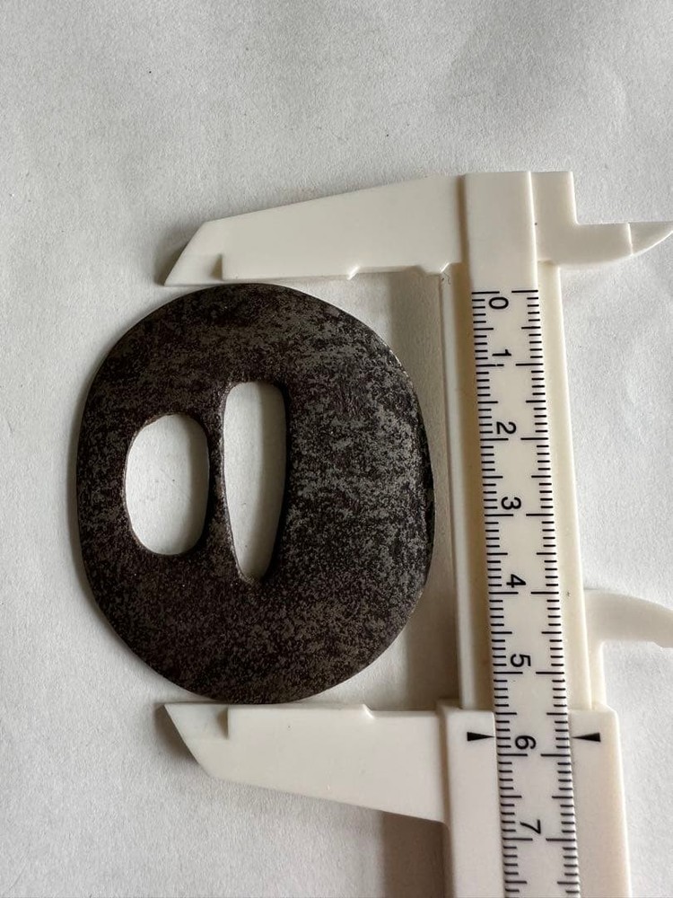 Tsuba Thin Iron Edo Era Sword Guard Antique Accessory Authentic Rare