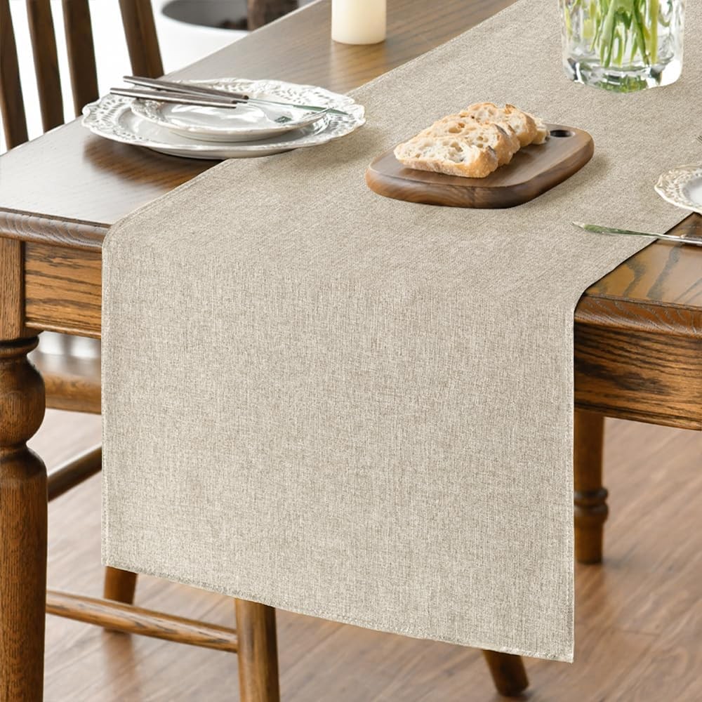 Artoid Mode 13x72" Light Brown Table Runner - Washable Fall Dining Decor New
