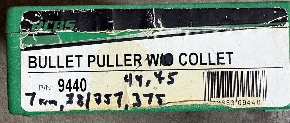 RCBS 9440 Bullet Puller With 5 Collets: .35,375,7mm,44,45